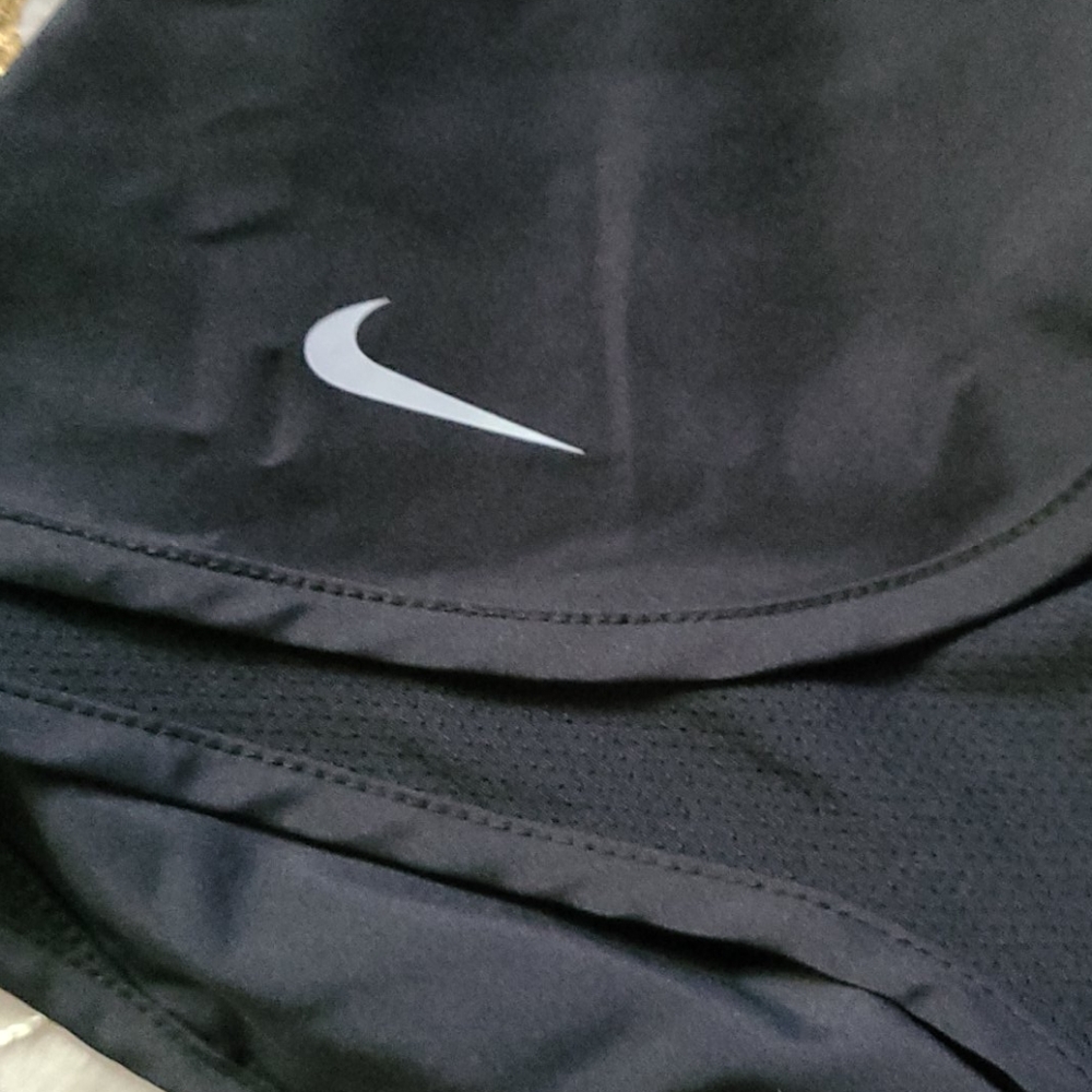 Nike Black Athletic Shorts with White Swoosh - Picture 3 of 5